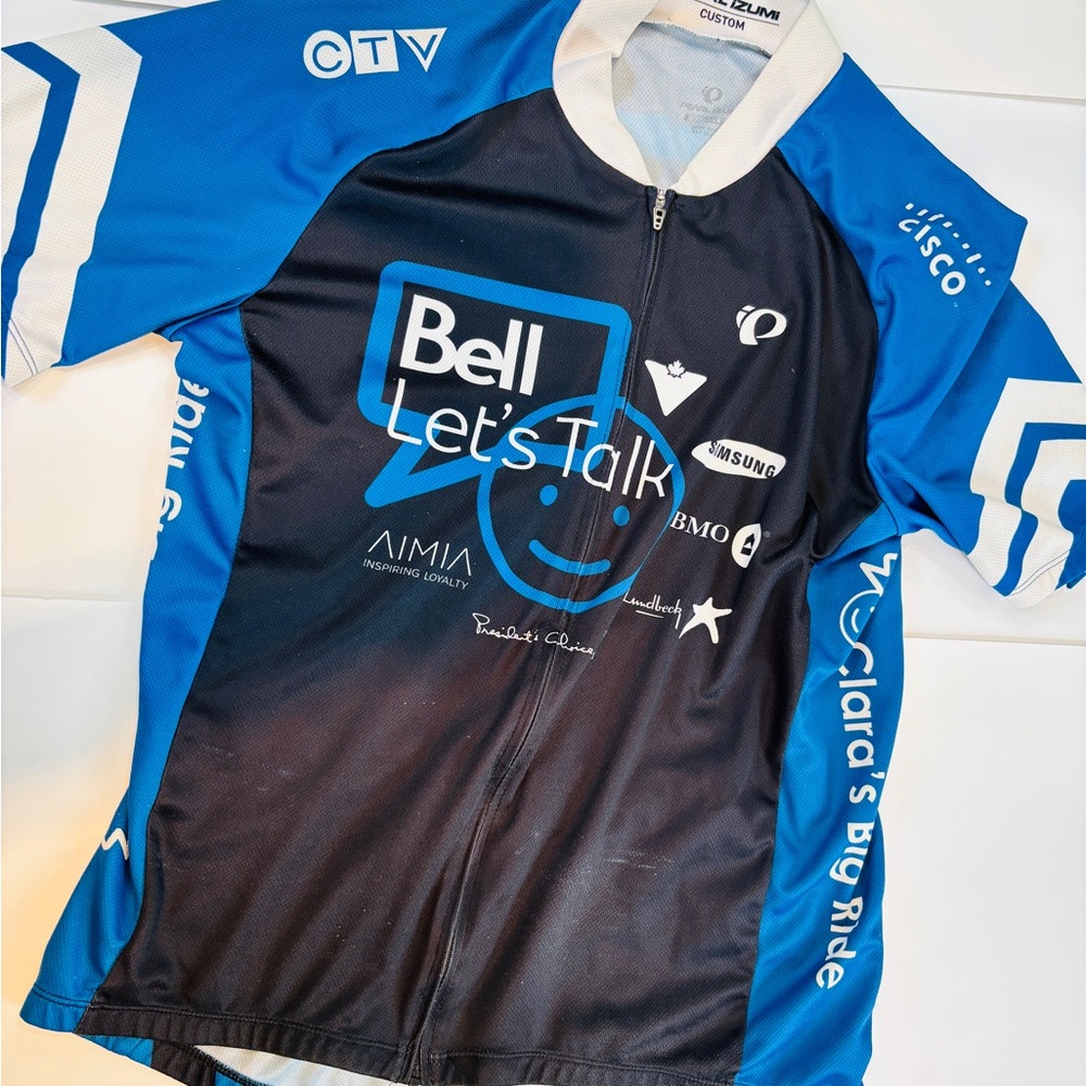 Mens Cycling Jersey - Custom Bell Let’s Talk Logos